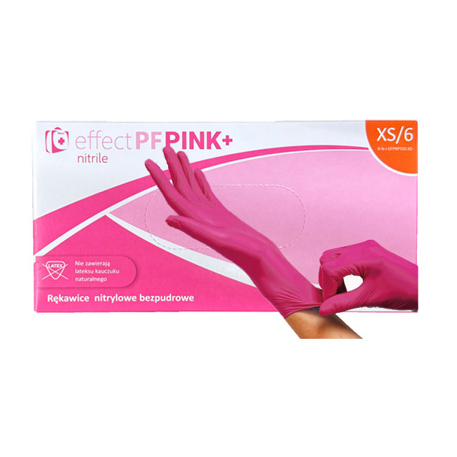 Rękawice effect pf PINK nitrylowe XS