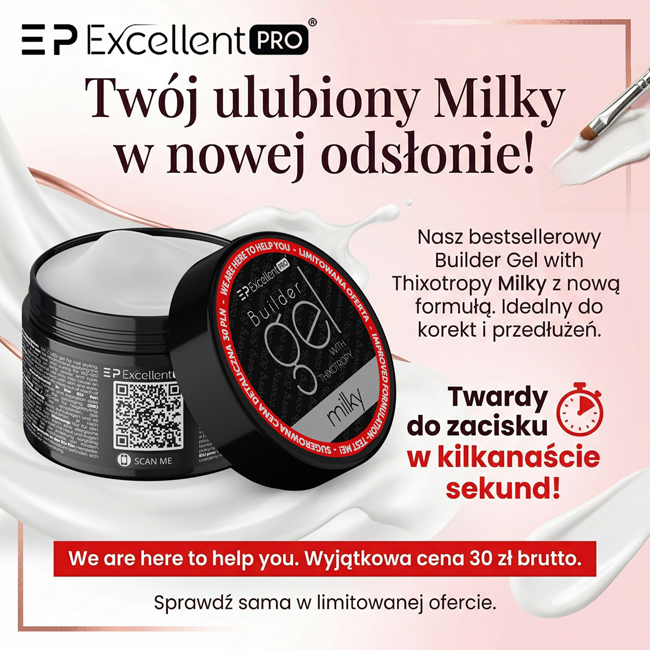 Excellent PRO Builder gel with thixotropy Milky 50g